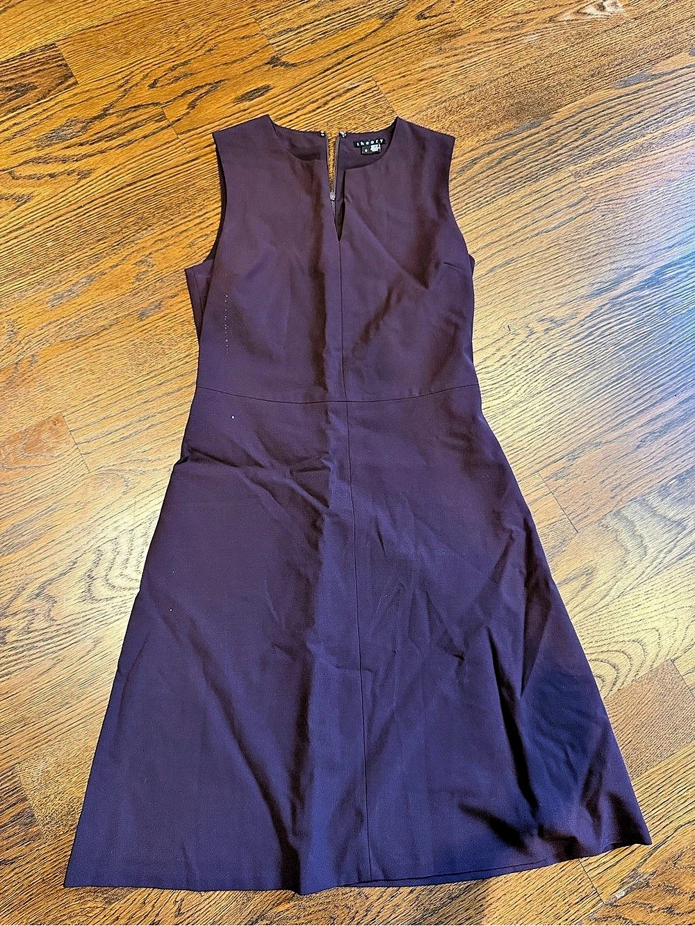 theory Sleeveless Fitted Dress in Purple